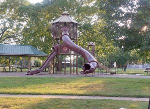 Thompson park has the best slide in Bellevue NE parks
